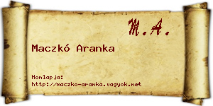 Maczkó Aranka névjegykártya