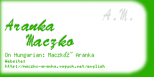 aranka maczko business card